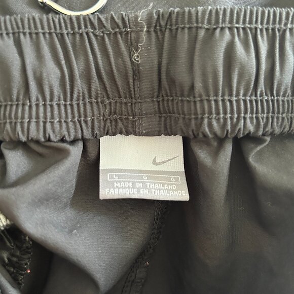 Nike Track Pants L Black Windbreaker Zip Ankle Pull On Elastic Waist Logo - Picture 9 of 10